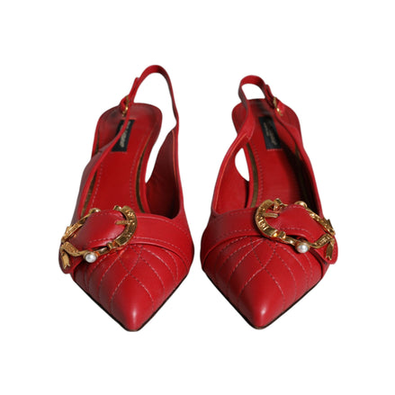 Chaussures à bride Dolce & Gabbana Devotion en cuir rouge