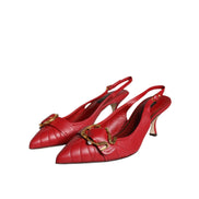Chaussures à bride Dolce & Gabbana Devotion en cuir rouge