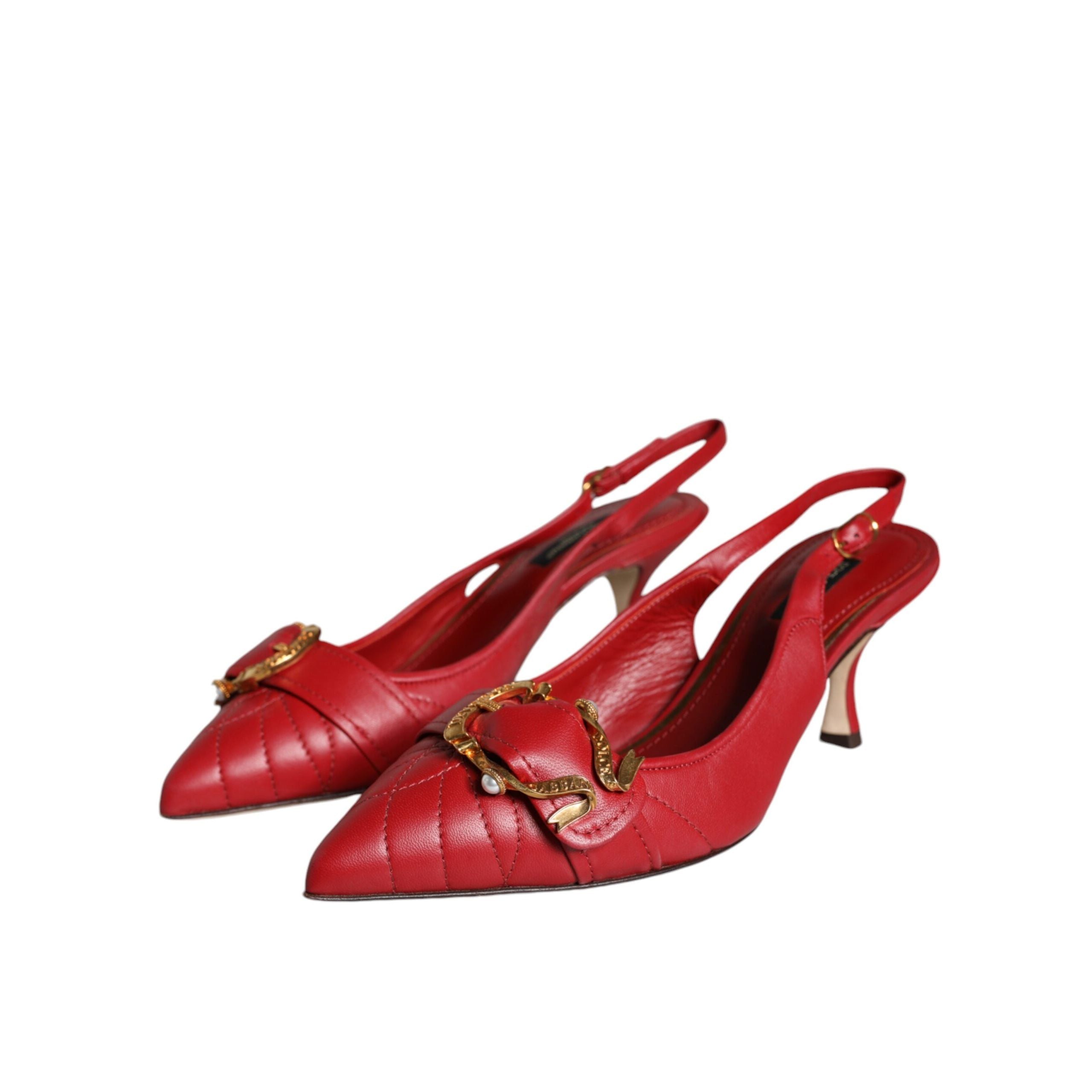 Chaussures à bride Dolce & Gabbana Devotion en cuir rouge