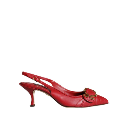 Chaussures à bride Dolce & Gabbana Devotion en cuir rouge