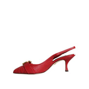 Chaussures à bride Dolce & Gabbana Devotion en cuir rouge