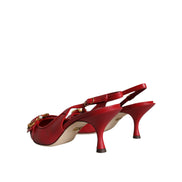 Chaussures à bride Dolce & Gabbana Devotion en cuir rouge