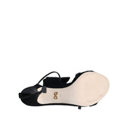 Chaussures Sandales à Talons Aiguilles en Maille Noire Dolce & Gabbana