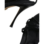 Chaussures Sandales à Talons Aiguilles en Maille Noire Dolce & Gabbana