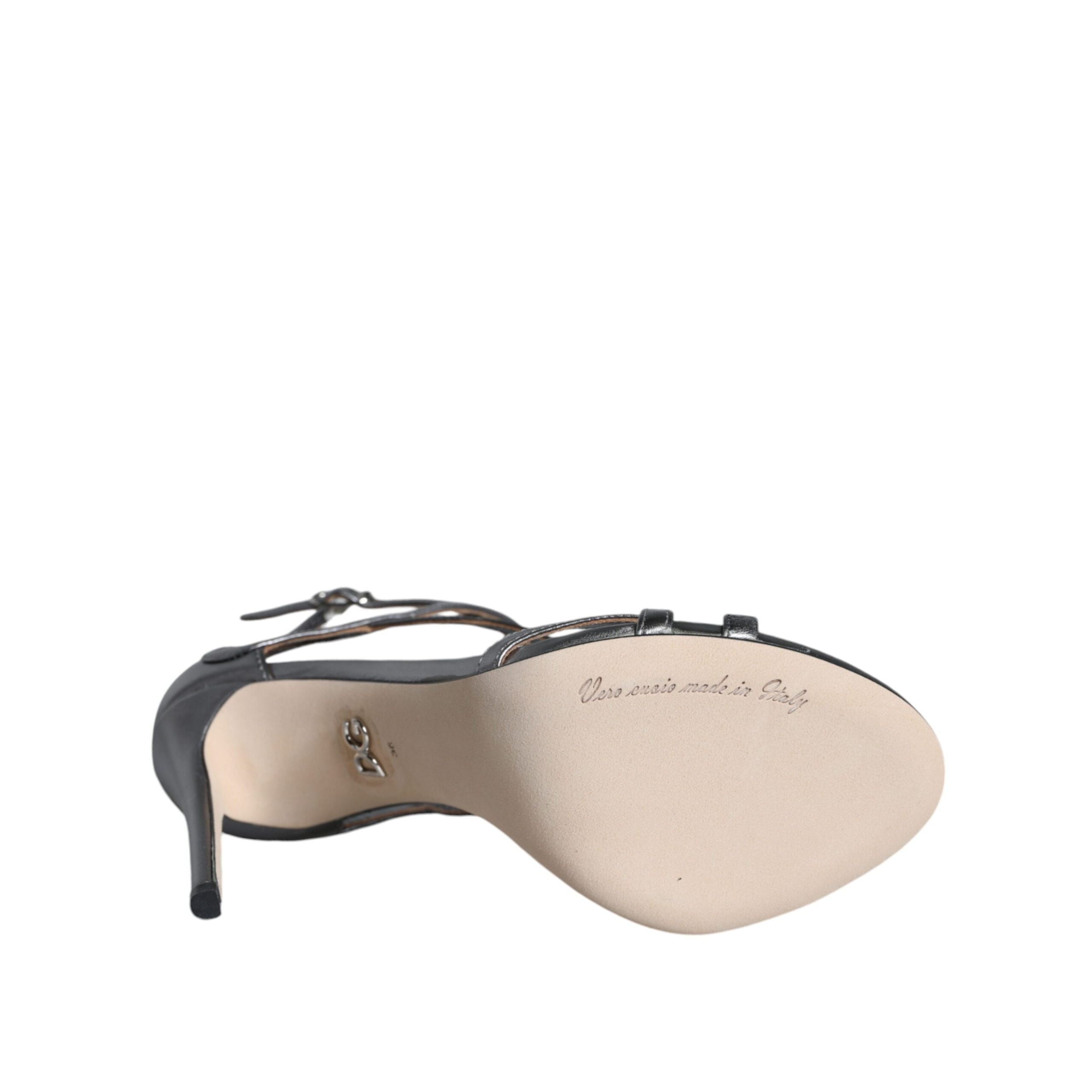 Dolce & Gabbana Sandali Décolleté Keira in Pelle Argento