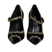 Escarpins Dolce & Gabbana Mary Janes en velours noir et doré