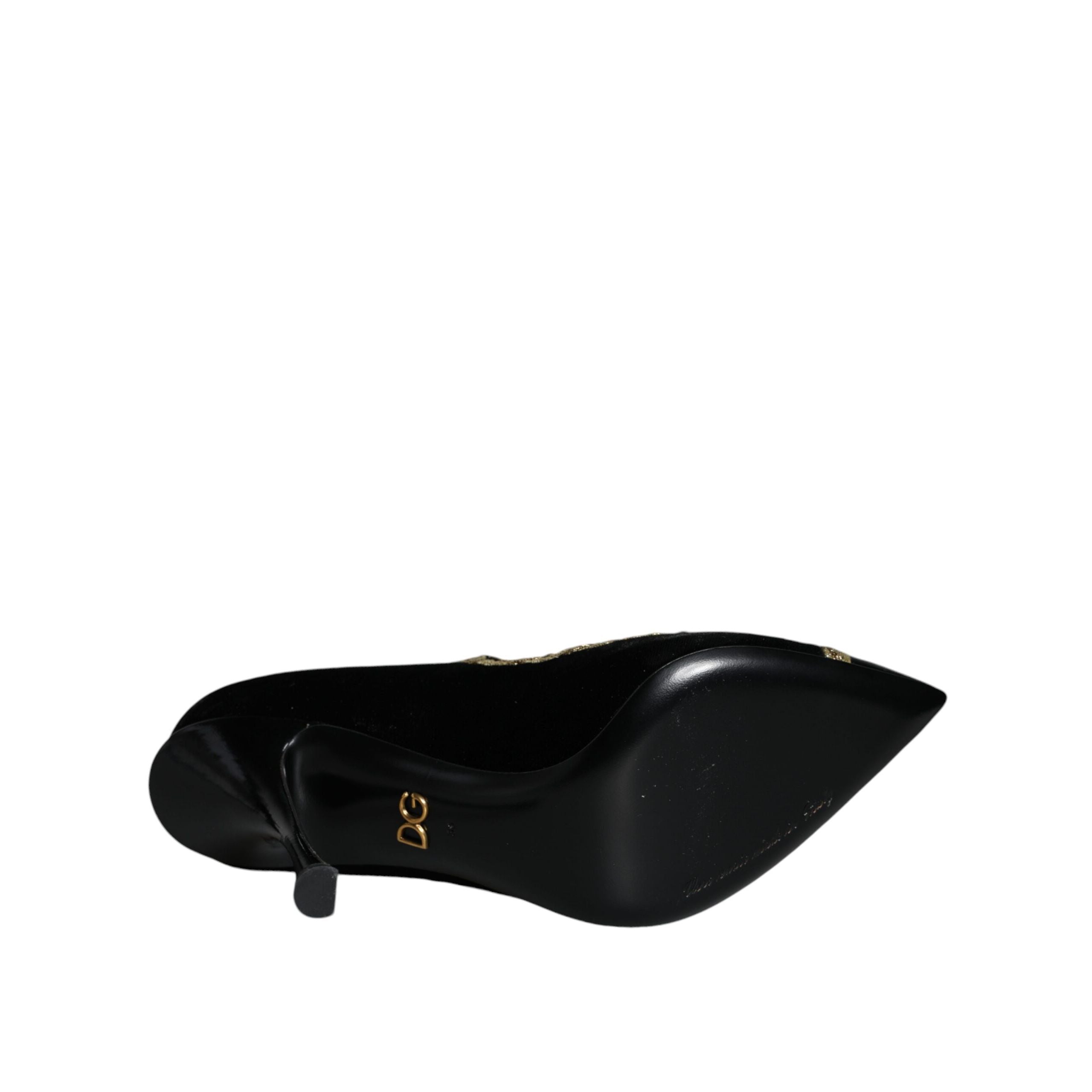 Escarpins Dolce & Gabbana Mary Janes en velours noir et doré
