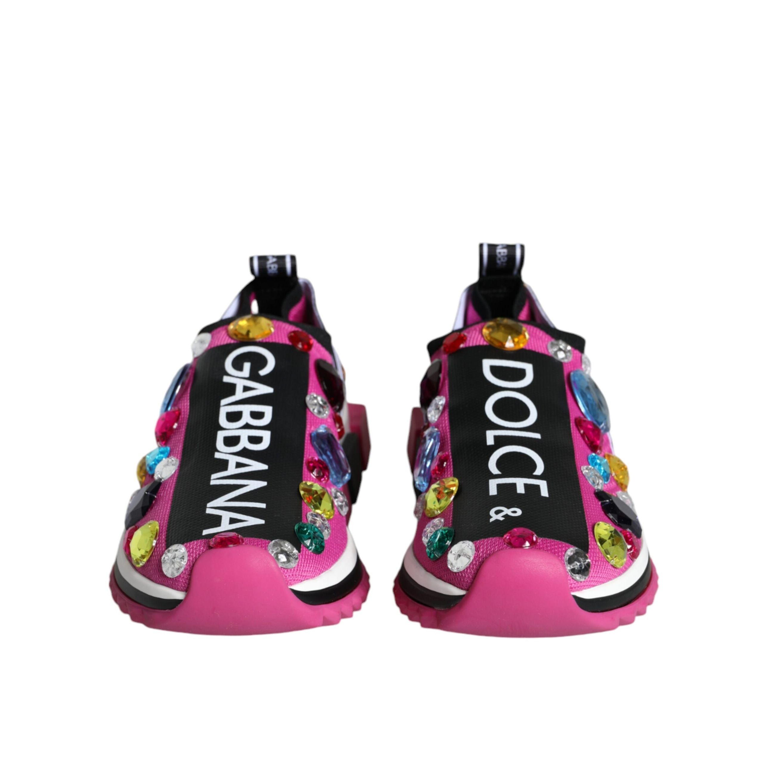 Baskets basses Sorrento Crystals roses Dolce & Gabbana