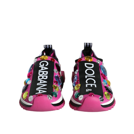 Baskets basses Sorrento Crystals roses Dolce & Gabbana