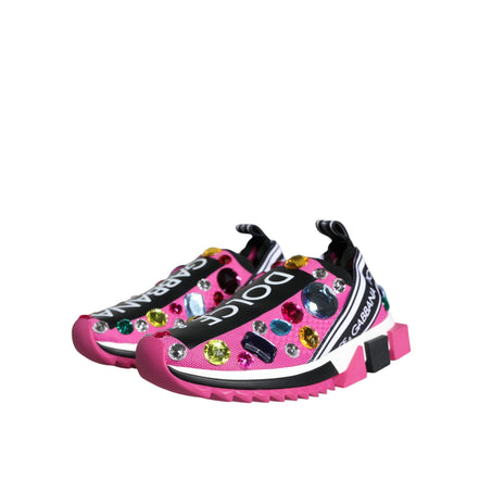 Baskets basses Sorrento Crystals roses Dolce & Gabbana