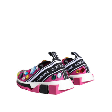 Baskets basses Sorrento Crystals roses Dolce & Gabbana
