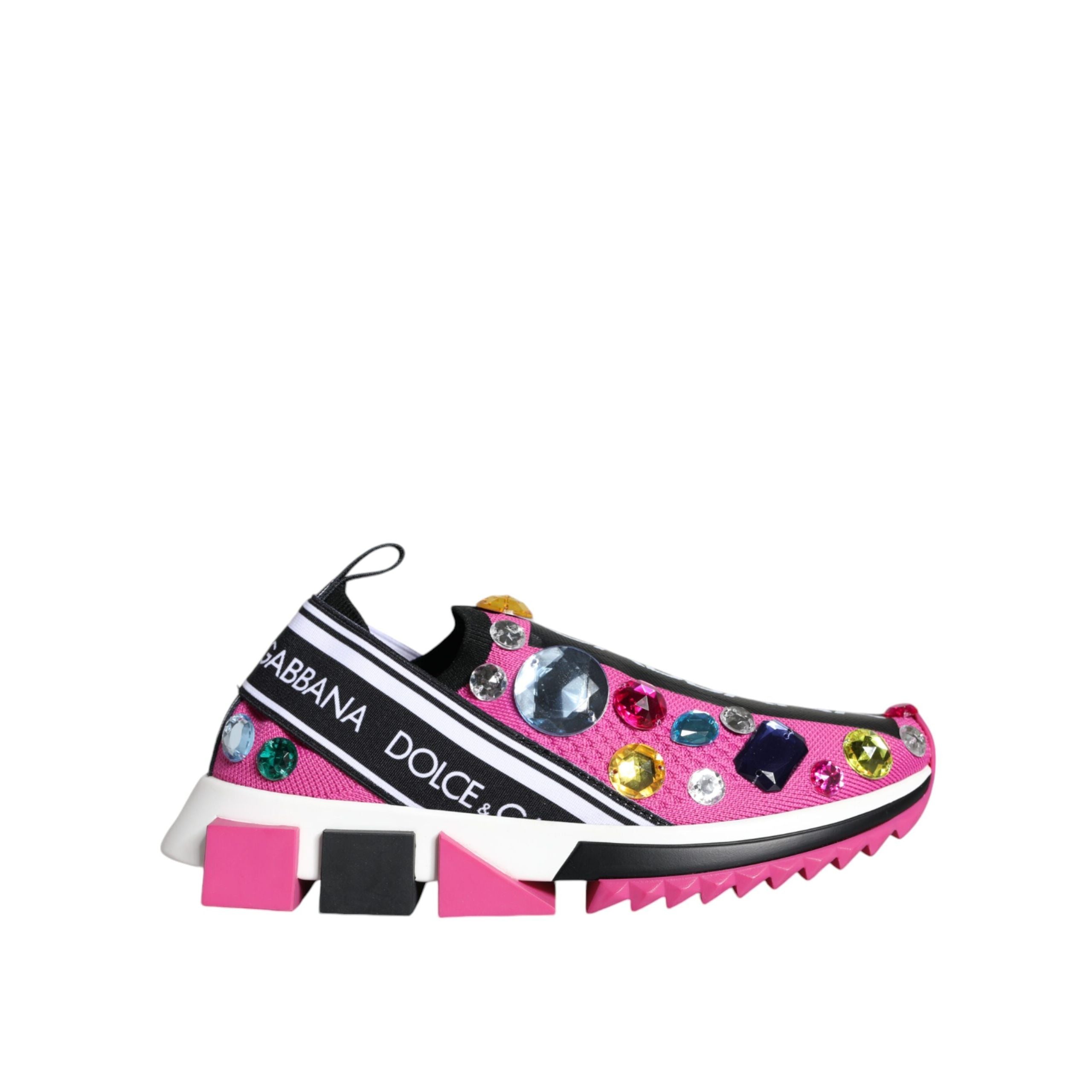 Baskets basses Sorrento Crystals roses Dolce & Gabbana