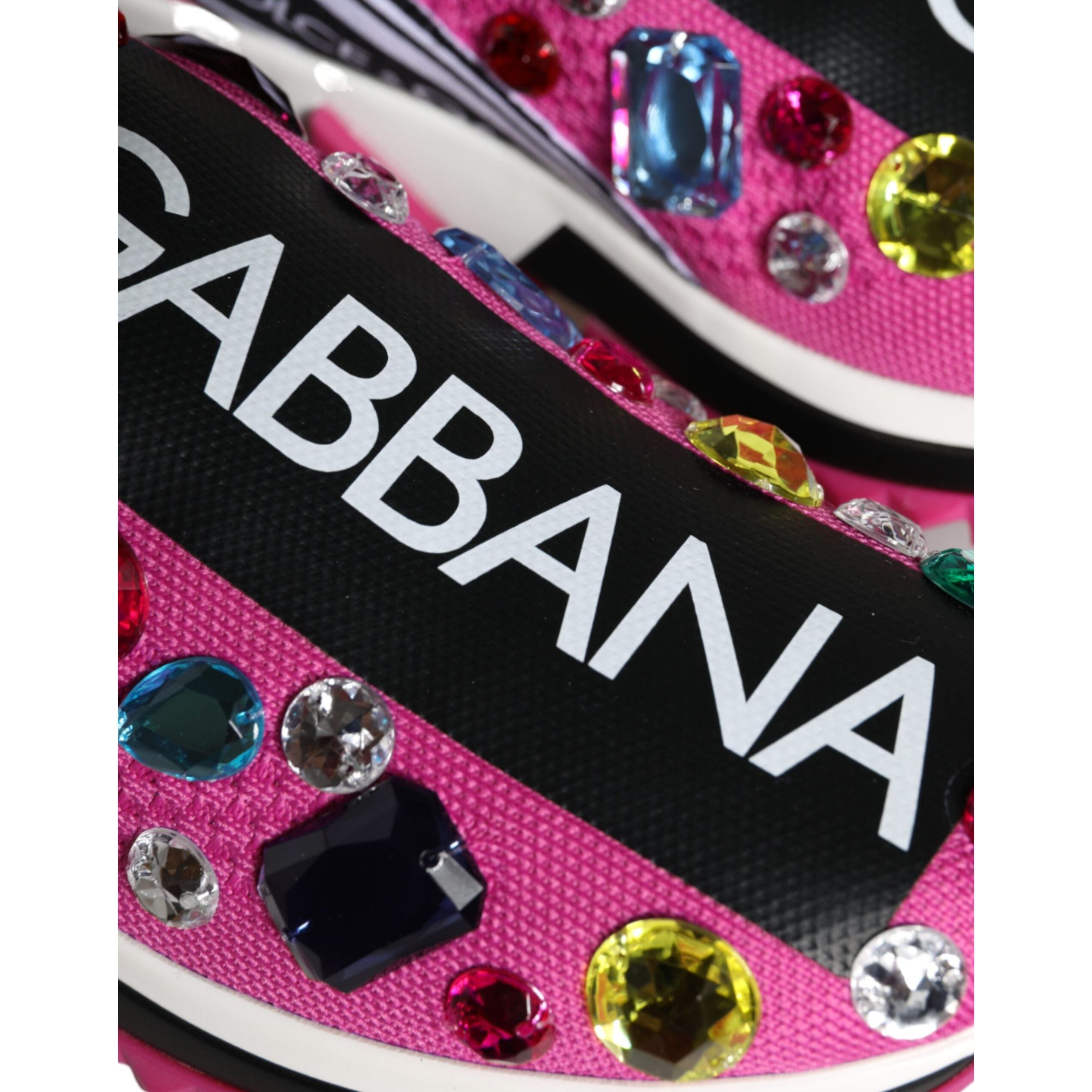 Baskets basses Sorrento Crystals roses Dolce & Gabbana