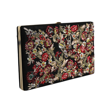 Pochette de soirée Dolce & Gabbana multicolore à fleurs et cadre doré