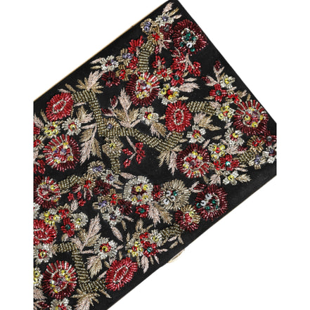 Dolce & Gabbana Borsa da Sera Clutch in Tela Floreale Multicolore con Cornice Dorata