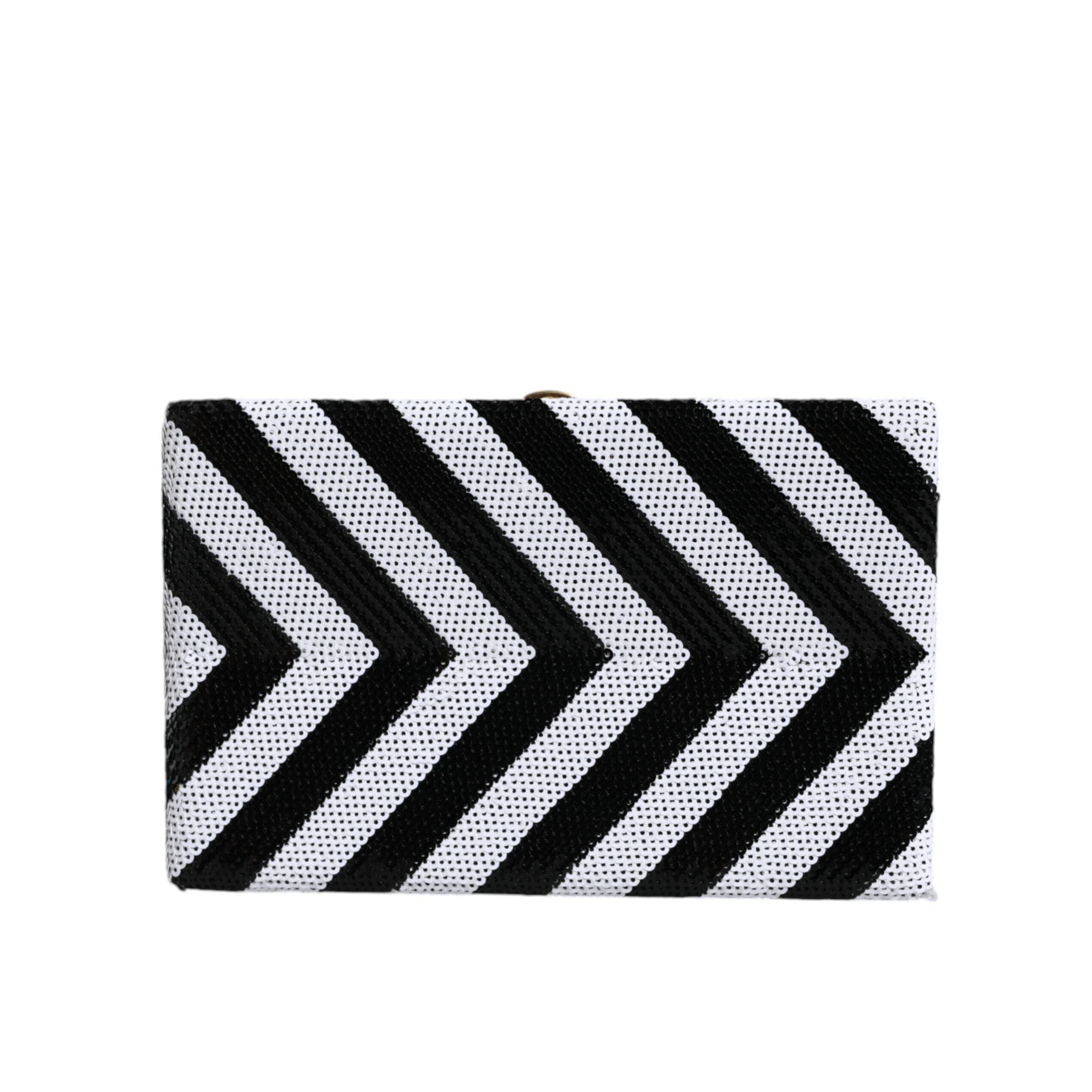 Borsa da sera/pochette Dolce & Gabbana con cornice oro, bianca e nera