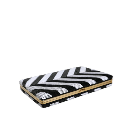 Borsa da sera/pochette Dolce & Gabbana con cornice oro, bianca e nera