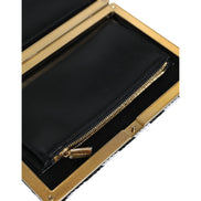 Borsa da sera/pochette Dolce & Gabbana con cornice oro, bianca e nera
