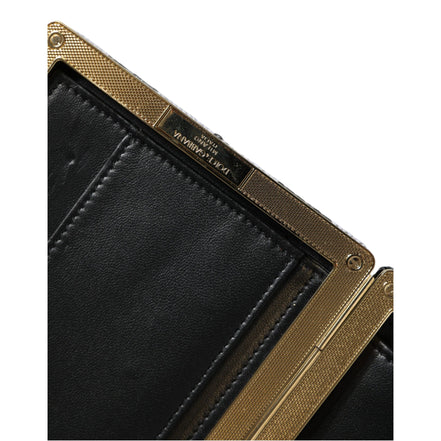 Borsa da sera/pochette Dolce & Gabbana con cornice oro, bianca e nera