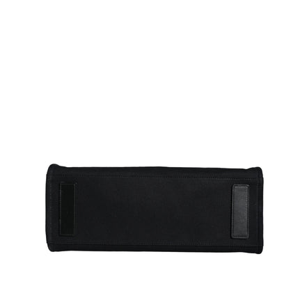 Borsa Tote Tracolla Versace Nera con Manico Superiore in Tela e Pelle con Logo