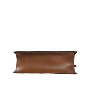 Borsa Tote Versace Marrone a Tracolla con Manico Superiore e Logo Jacquard in Pelle