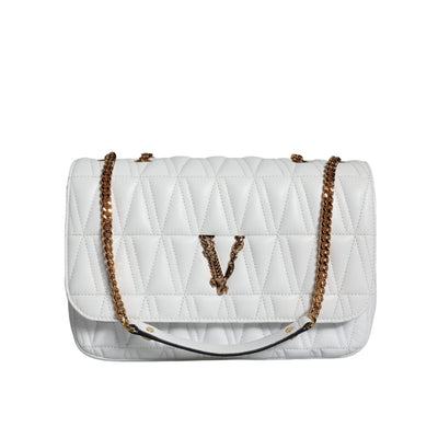 Sac bandoulière Versace en mini cuir nappa blanc