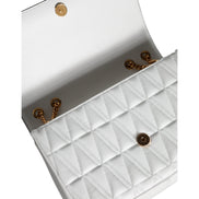 Versace White Mini Nappa Leather Crossbody Shoulder Bag
