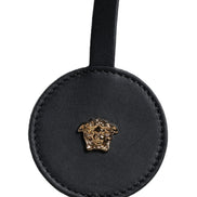 Versace White Top Handle Canvas Leather Logo Crossbody Tote Bag