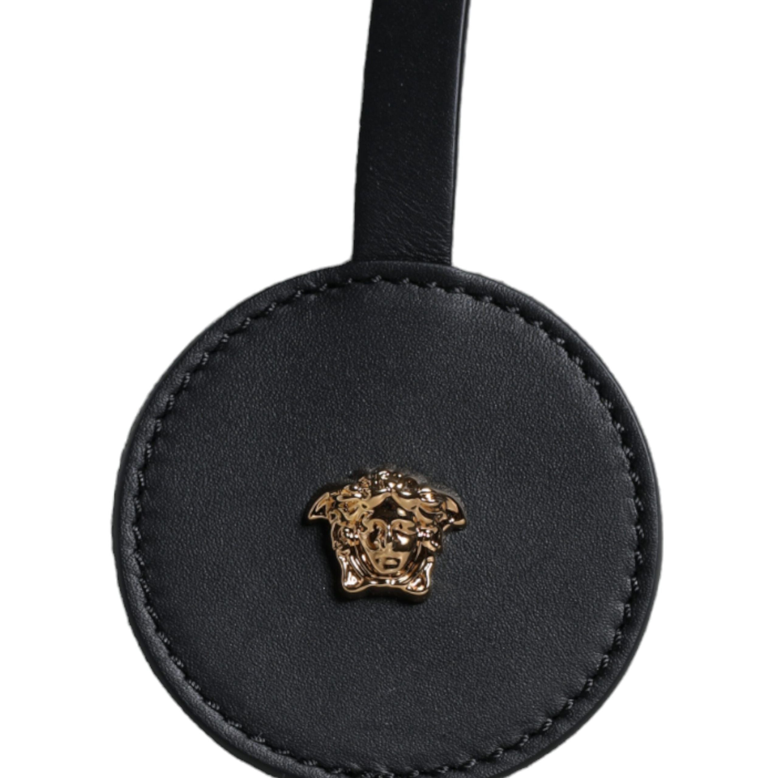 Versace White Top Handle Canvas Leather Logo Crossbody Tote Bag