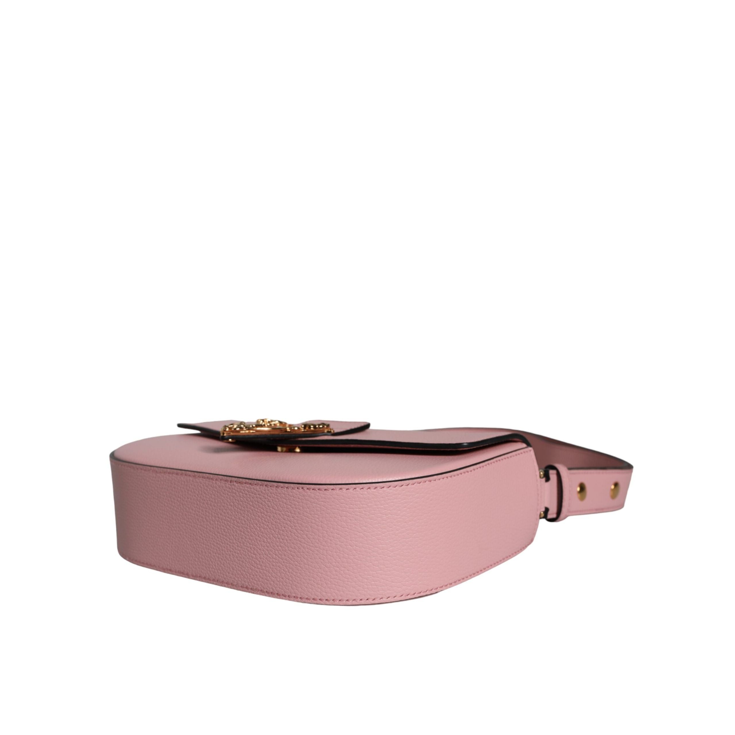 Versace Pink Grainy Logo Crossbody Shoulder Bag