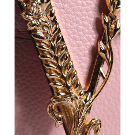 Versace Pink Grainy Logo Crossbody Shoulder Bag
