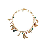 Cintura a catena da vita Dolce & Gabbana in ottone color oro con cristalli decorativi a tema frutta