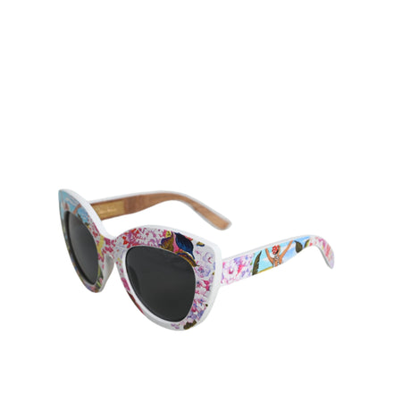 Occhiali da sole Dolce & Gabbana Multicolor in legno, cristallo, ottone con montatura floreale dipinta a mano