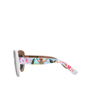 Occhiali da sole Dolce & Gabbana Multicolor in legno, cristallo, ottone con montatura floreale dipinta a mano
