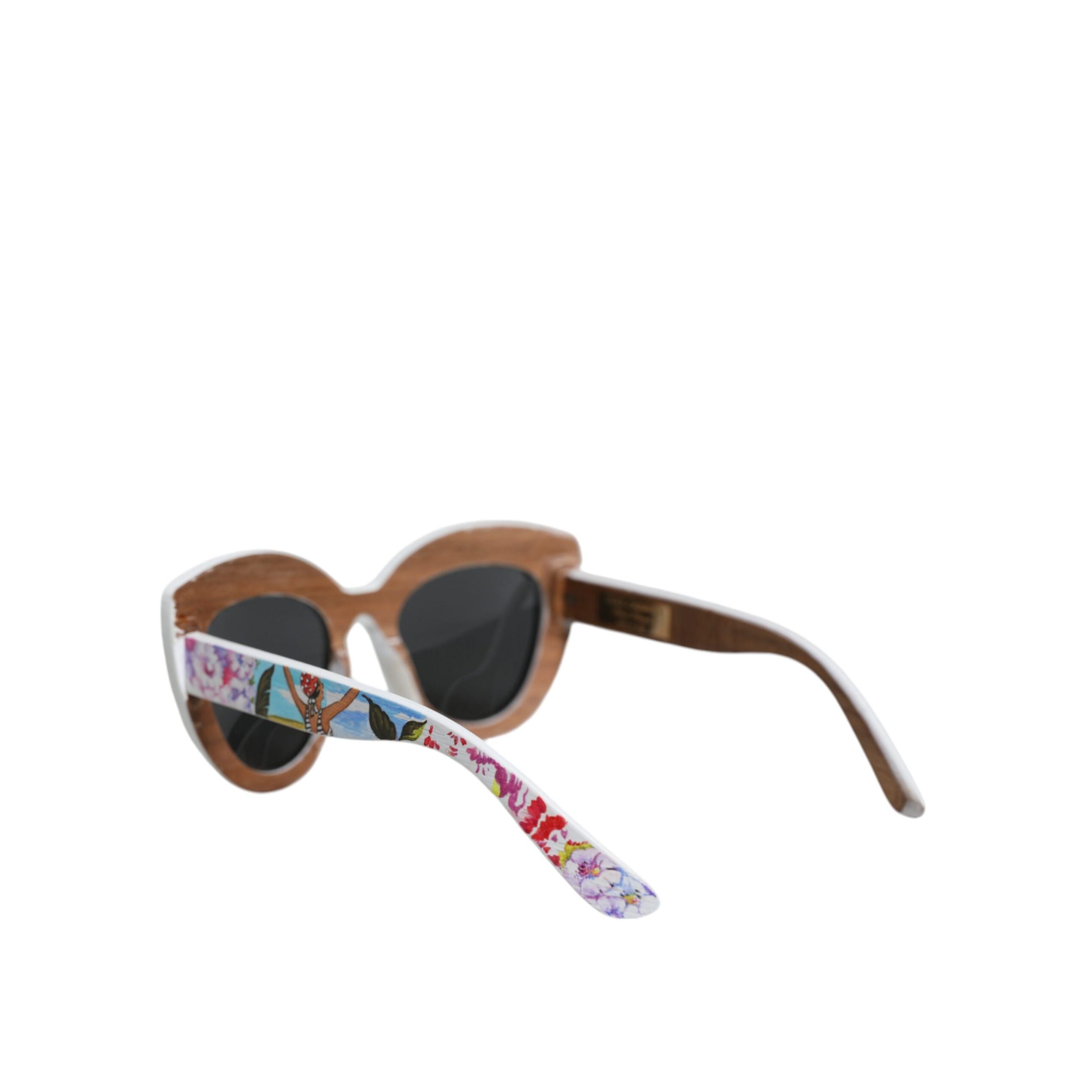 Occhiali da sole Dolce & Gabbana Multicolor in legno, cristallo, ottone con montatura floreale dipinta a mano