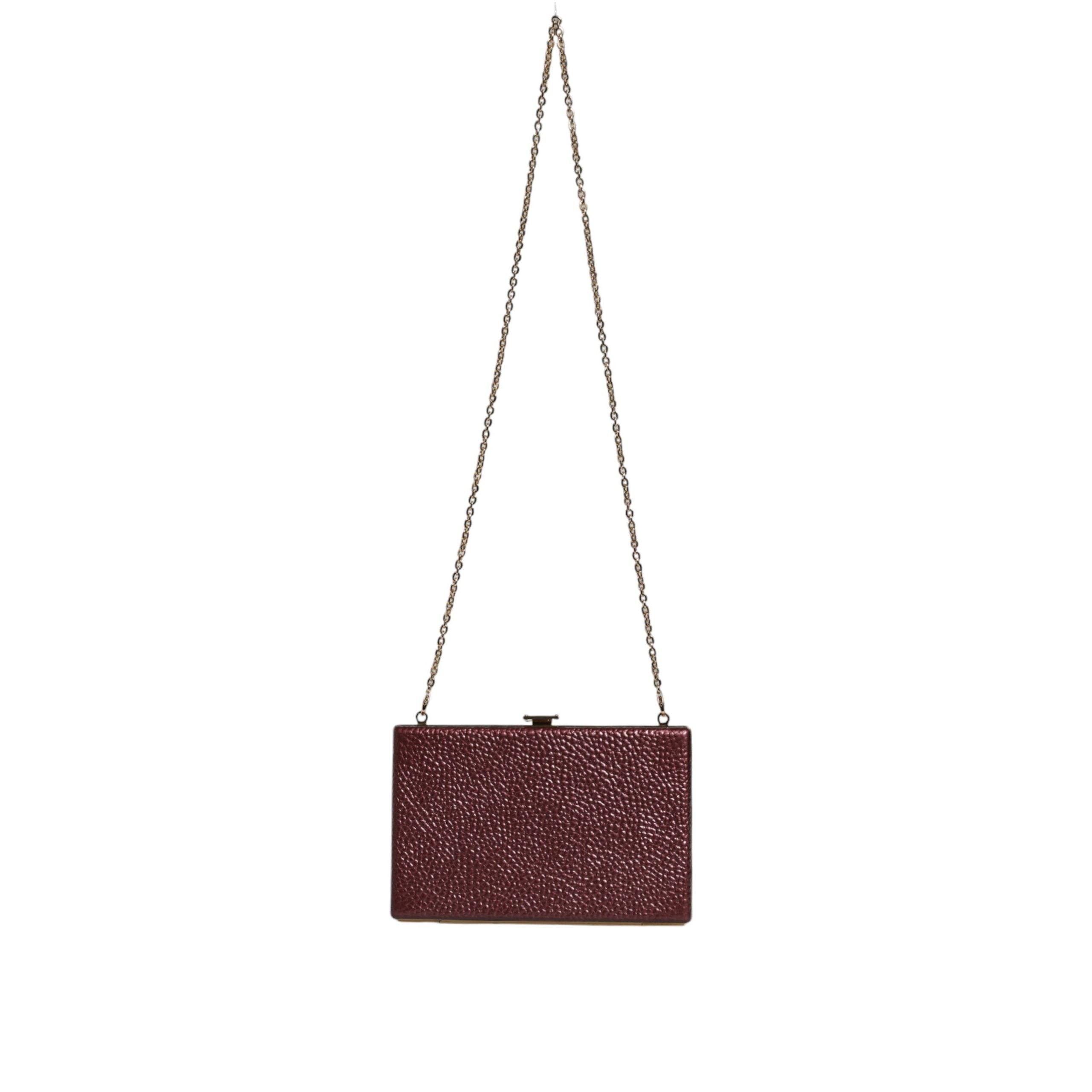 Clutch Dolce & Gabbana in Pelle Granata Borsa a Tracolla da Sera