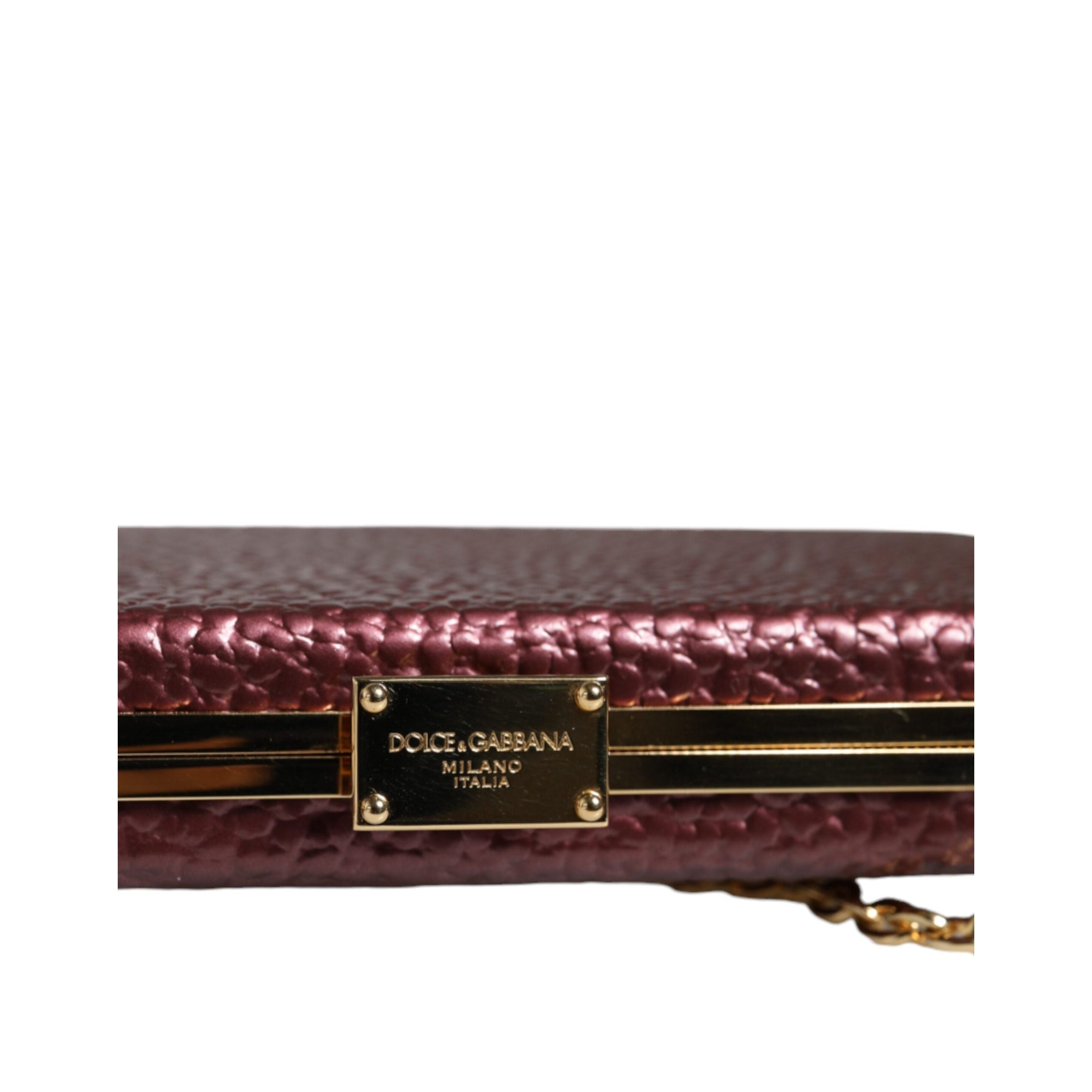 Clutch Dolce & Gabbana in Pelle Granata Borsa a Tracolla da Sera