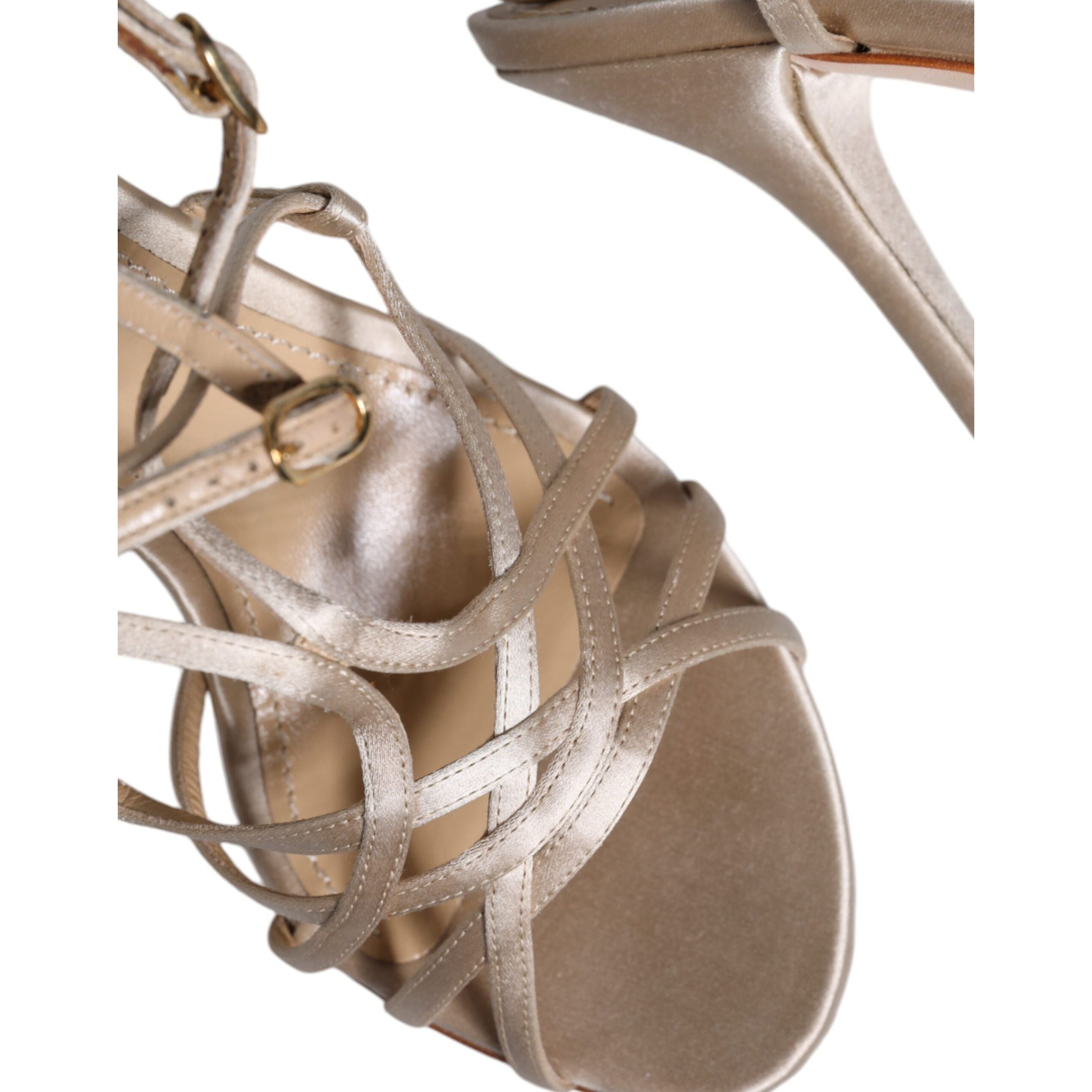 Dolce & Gabbana Sandali con tacco a spillo in pelle beige