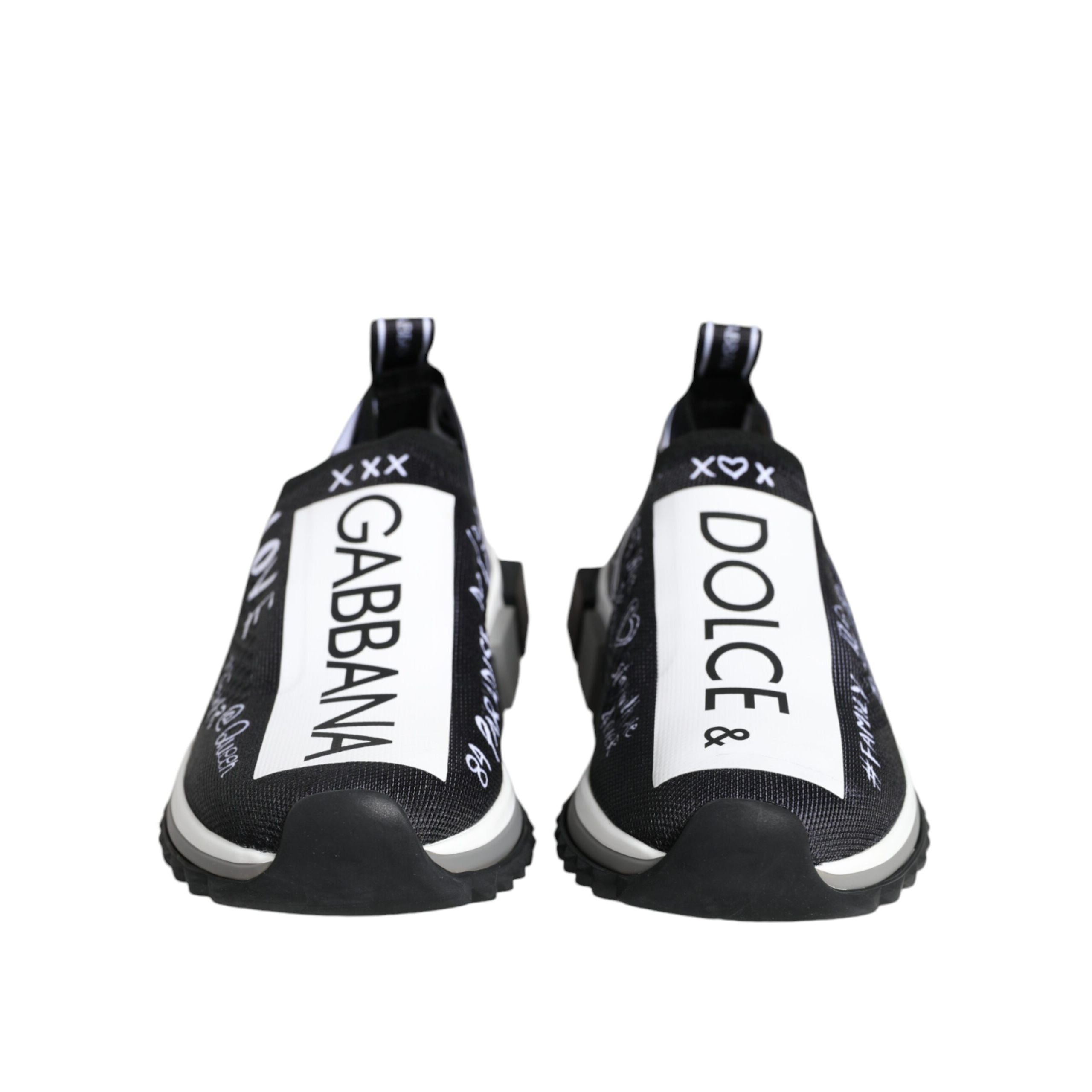 Dolce & Gabbana Black White Sorrento Low Top Sneakers