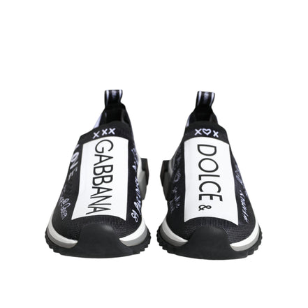 Dolce & Gabbana Black White Sorrento Low Top Sneakers
