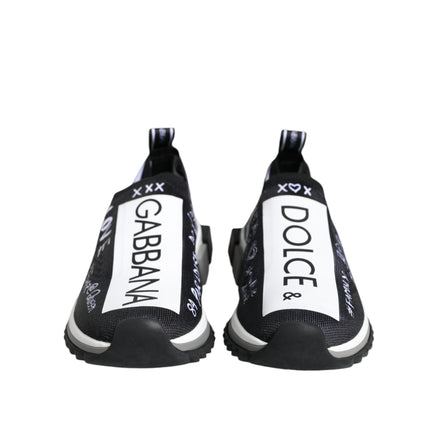 Dolce & Gabbana Black White Sorrento Low Top Sneakers