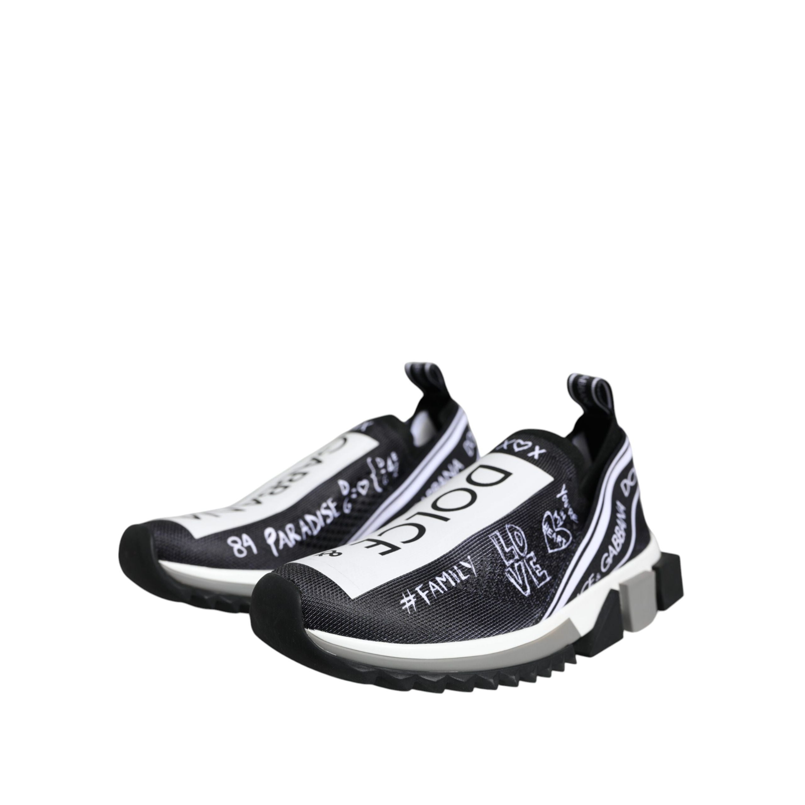 Dolce & Gabbana Black White Sorrento Low Top Sneakers