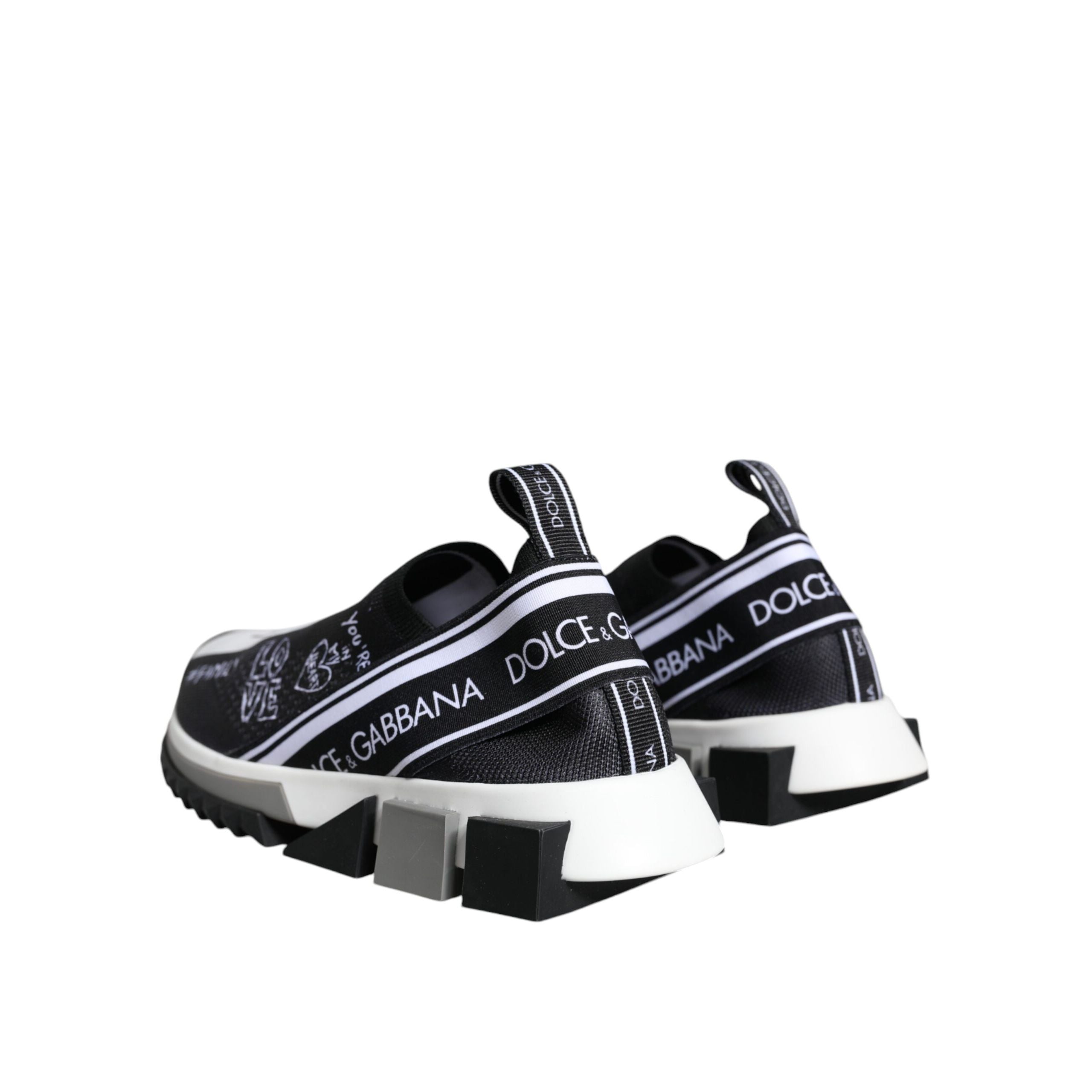 Dolce & Gabbana Black White Sorrento Low Top Sneakers