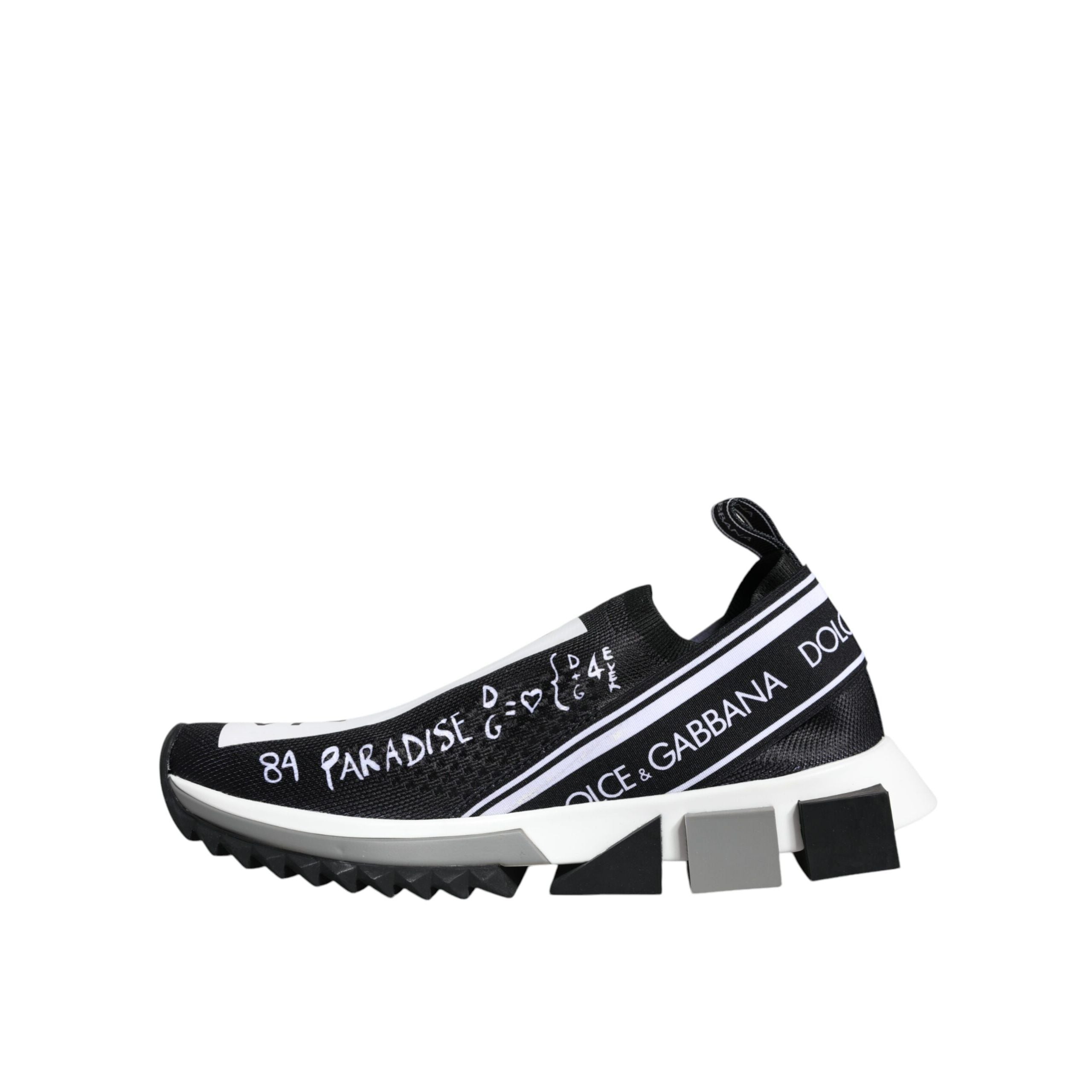 Dolce & Gabbana Black White Sorrento Low Top Sneakers