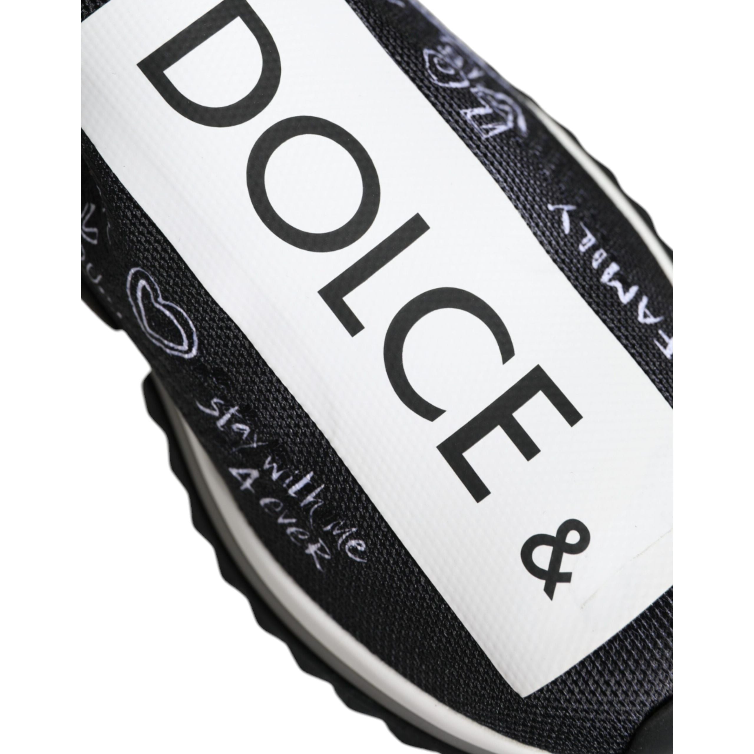Dolce & Gabbana Black White Sorrento Low Top Sneakers