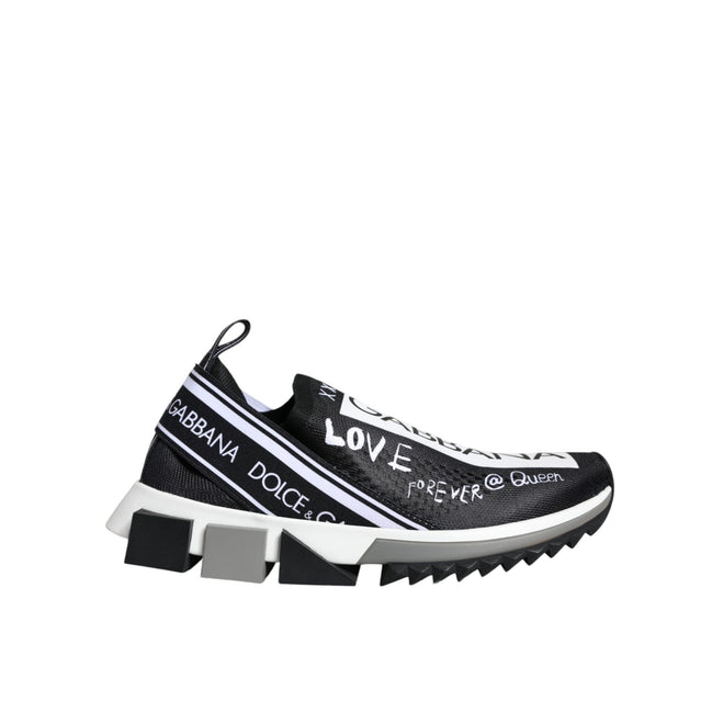 Dolce & Gabbana Black White Sorrento Low Top Sneakers