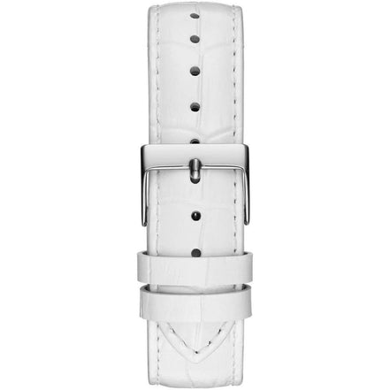 Guess White Leather Dress Watch