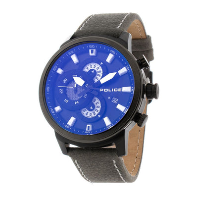 Montre Habillée Police en Cuir Gris