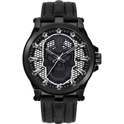 Montre Habillée Police en Cuir Noir