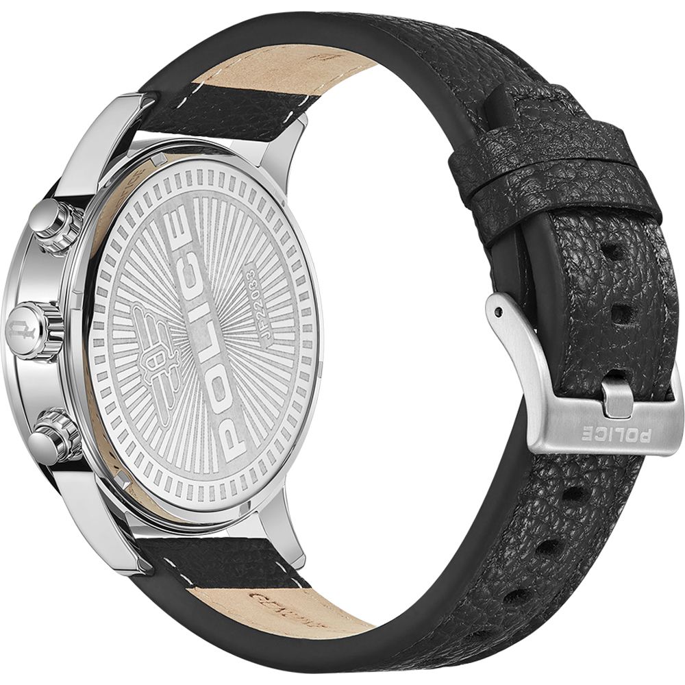 Orologio da polso con bracciale in pelle nera Police